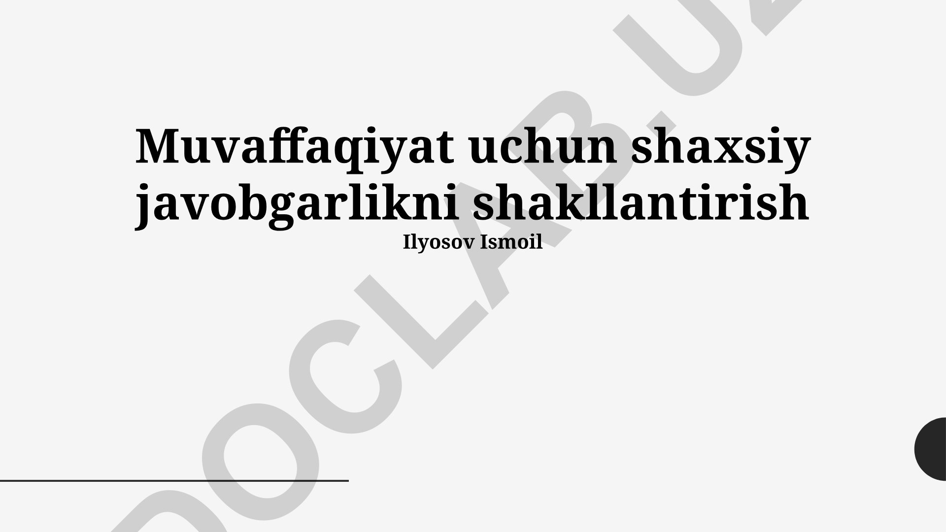 Muvaffaqiyat uchun shaxsiy javobgarlikni shakllantirish