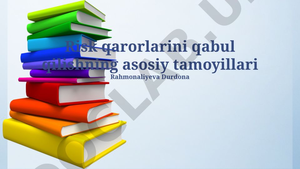 Risk qarorlarini qabul qilishning asosiy tamoyillari