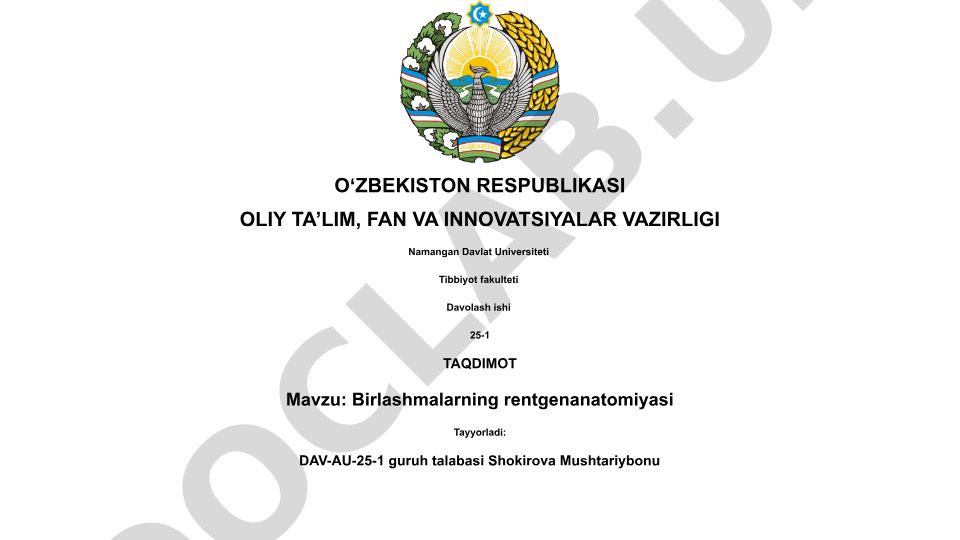Birlashmalarning rentgenanatomiyasi