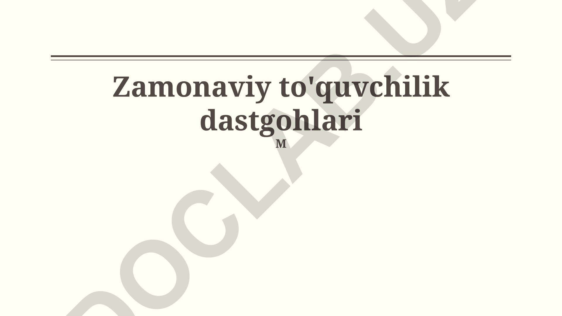 Zamonaviy to'quvchilik dastgohlari va ularning texnologik imkoniyatlari
