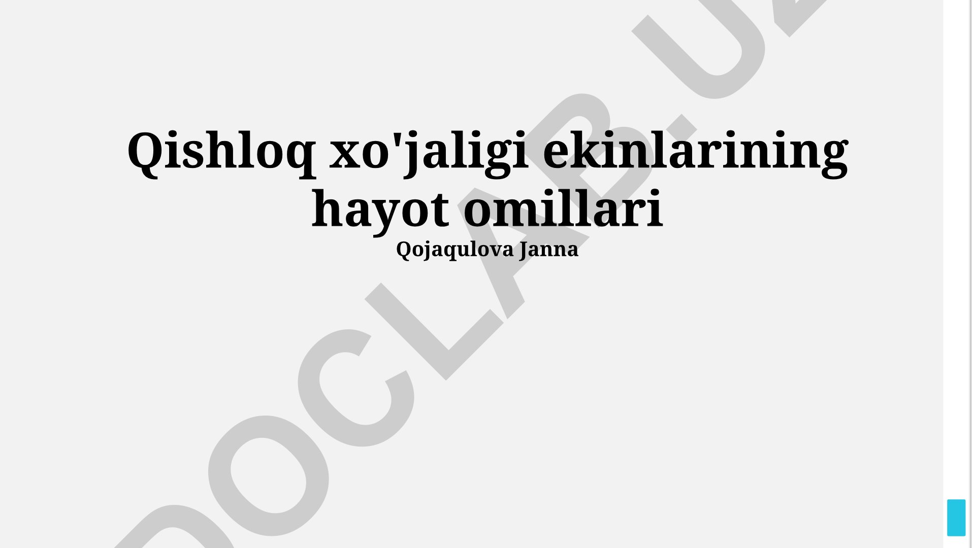Qishloq xo'jaligi ekinlarining hayot omillari