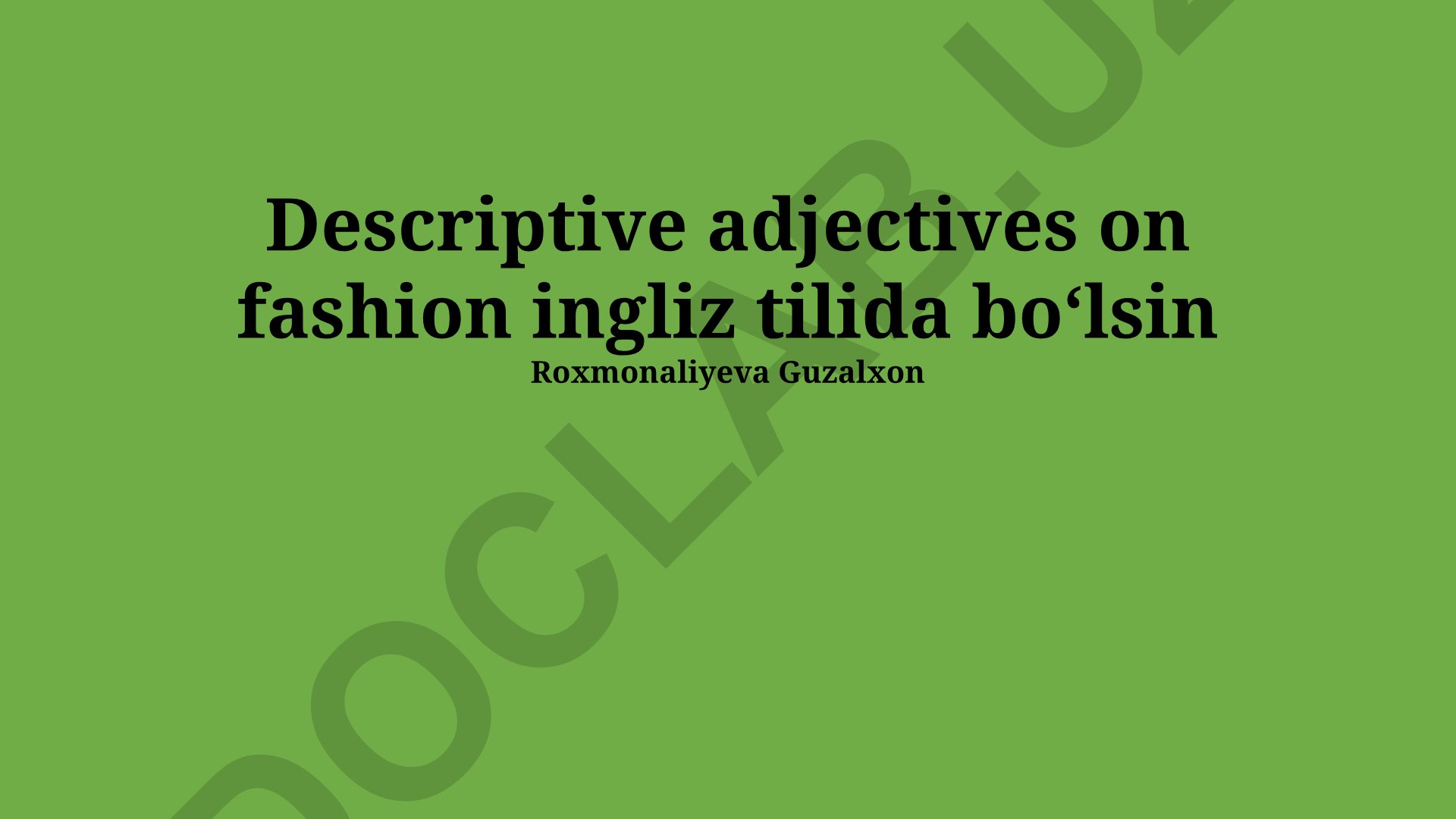 Zamonaviy Moda Uslublari, Ranglar va Aksessuarlar