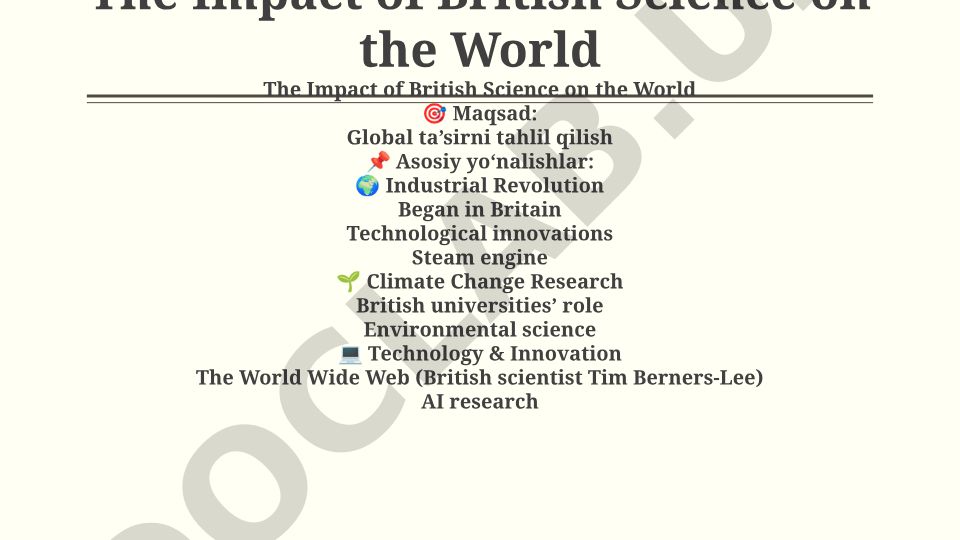 The Impact of British Science on the World