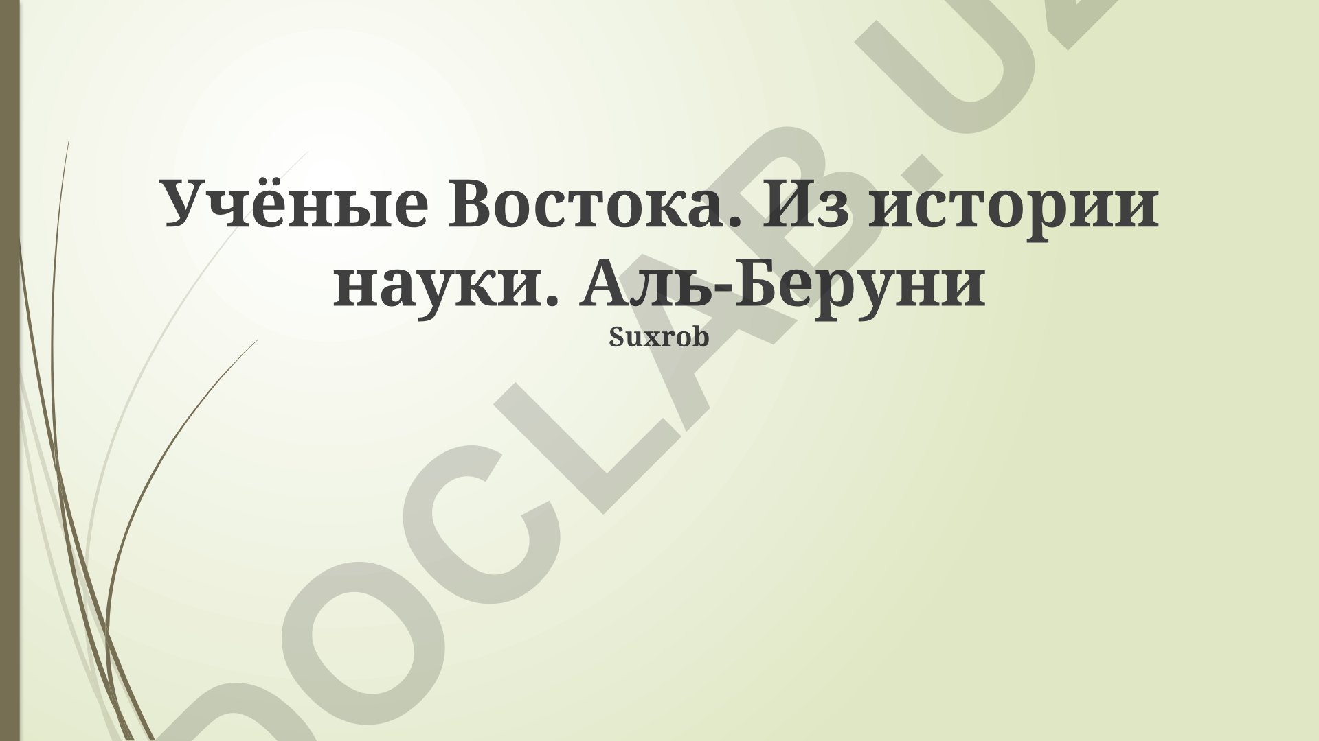 Учёные Востока: Аль-Бируни и его научное наследие