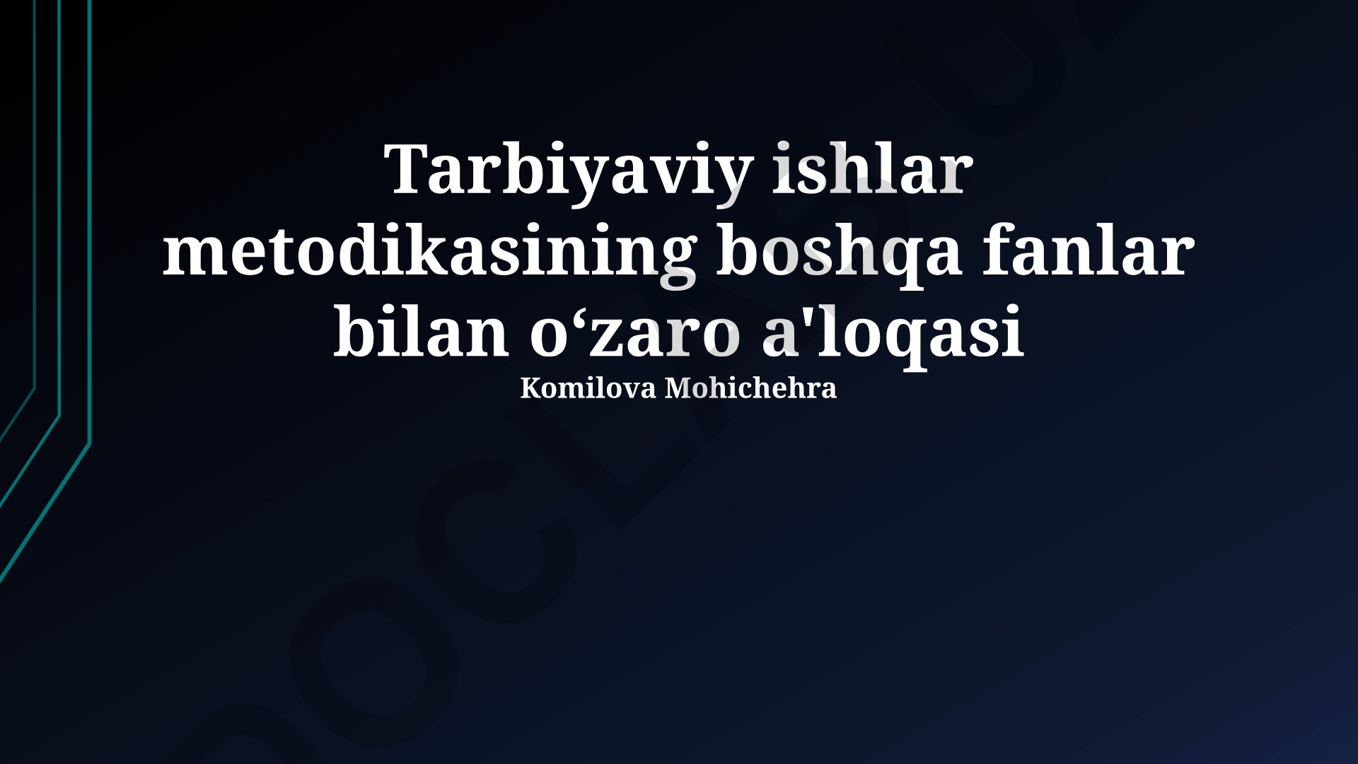 Tarbiyaviy ishlar metodikasining boshqa fanlar bilan oʻzaro a'loqasi