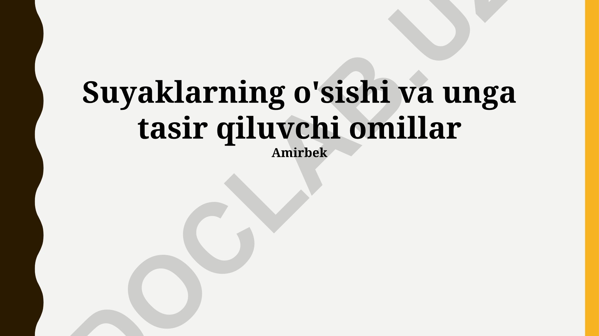 Suyaklarning o'sishi va unga tasir qiluvchi omillar