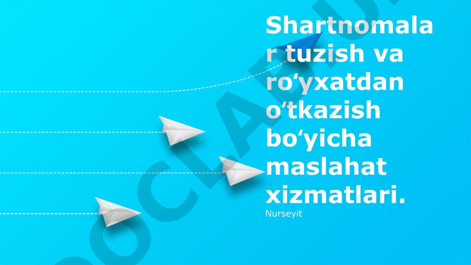 Shartnomalar tuzish va roʻyxatdan oʻtkazish boʻyicha maslahat xizmatlari