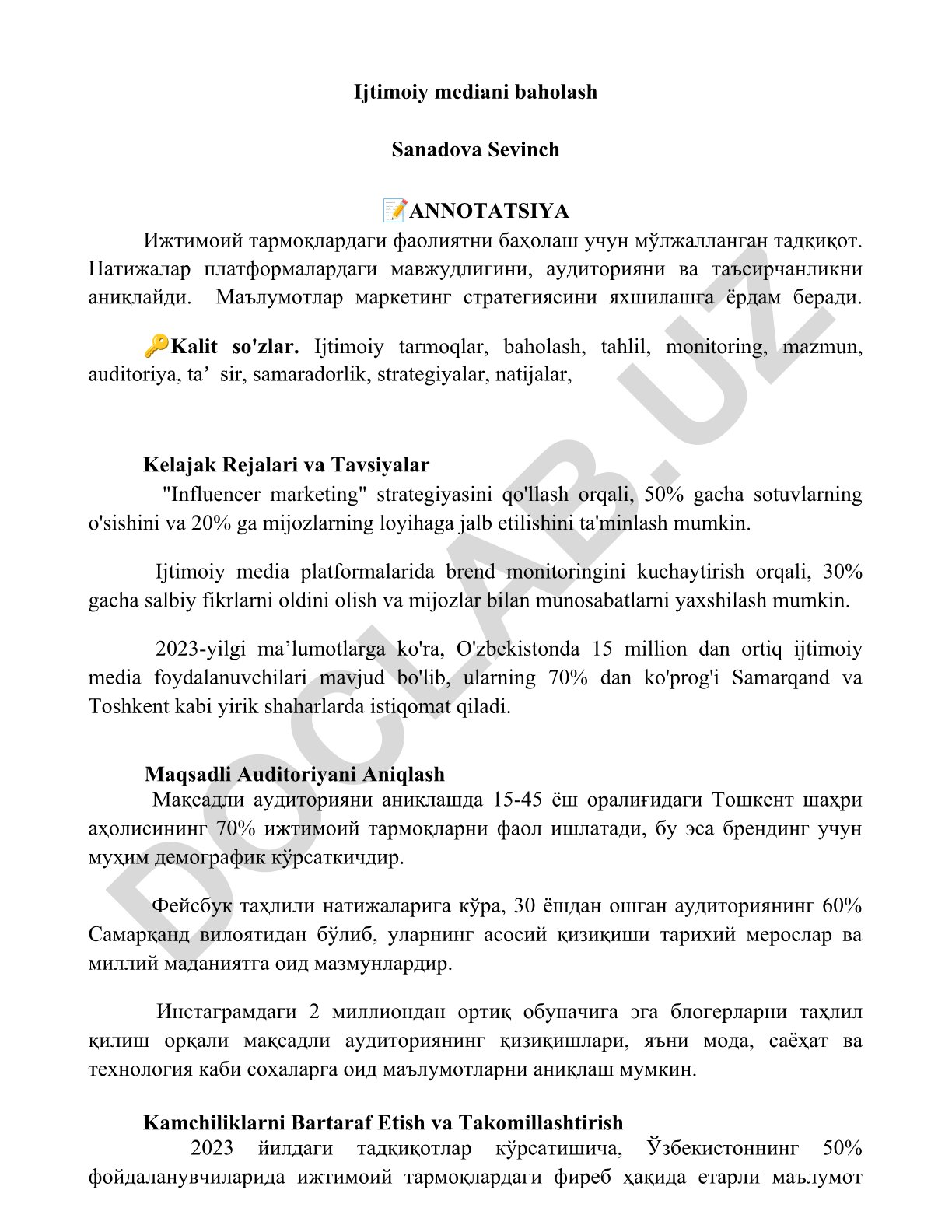 Ijtimoiy mediani baholash