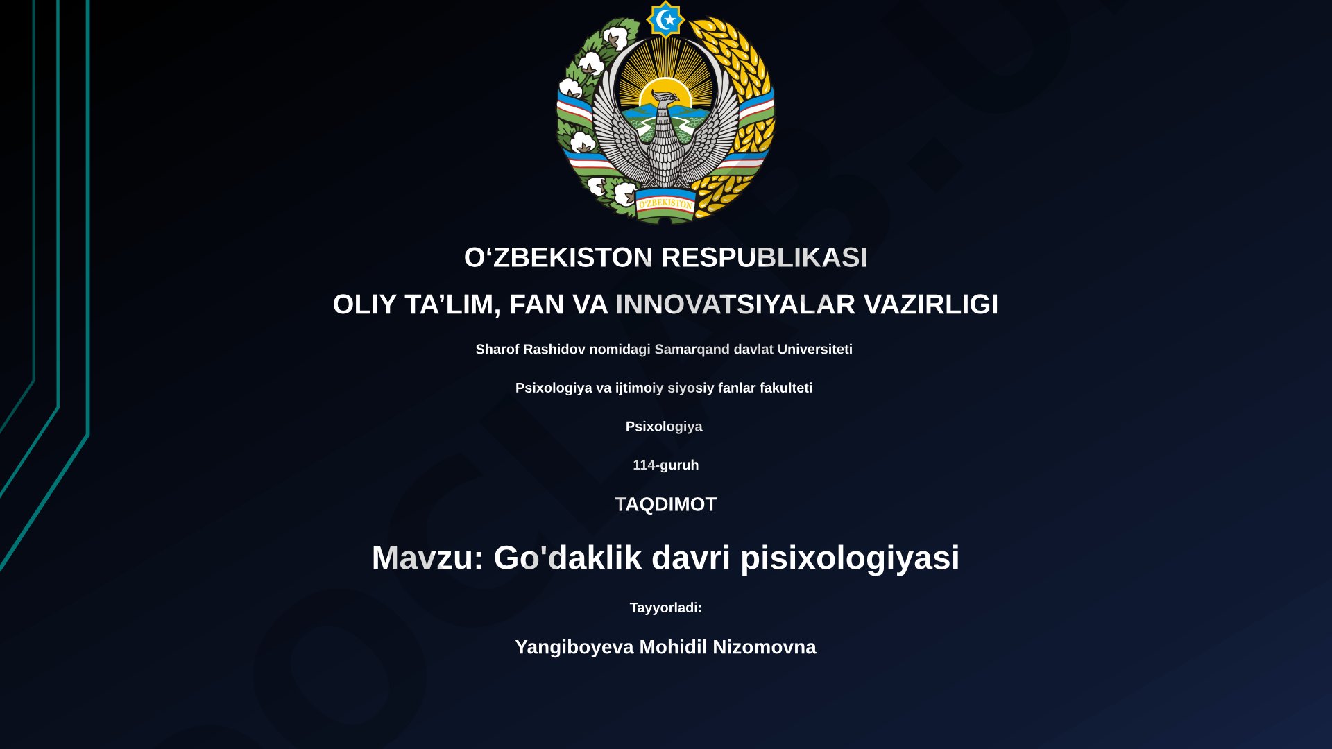 Go'daklik davri psixologiyasi