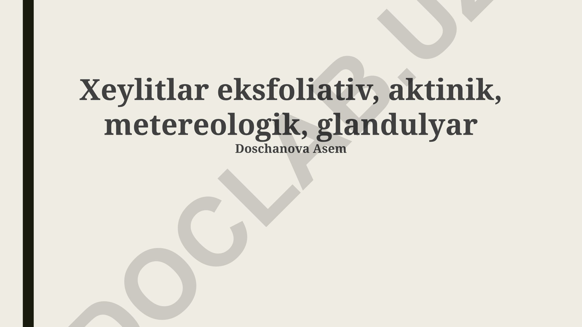 Aktinik va meteorologik dermatozlarning klinik ko'rinishi va davolash usullari