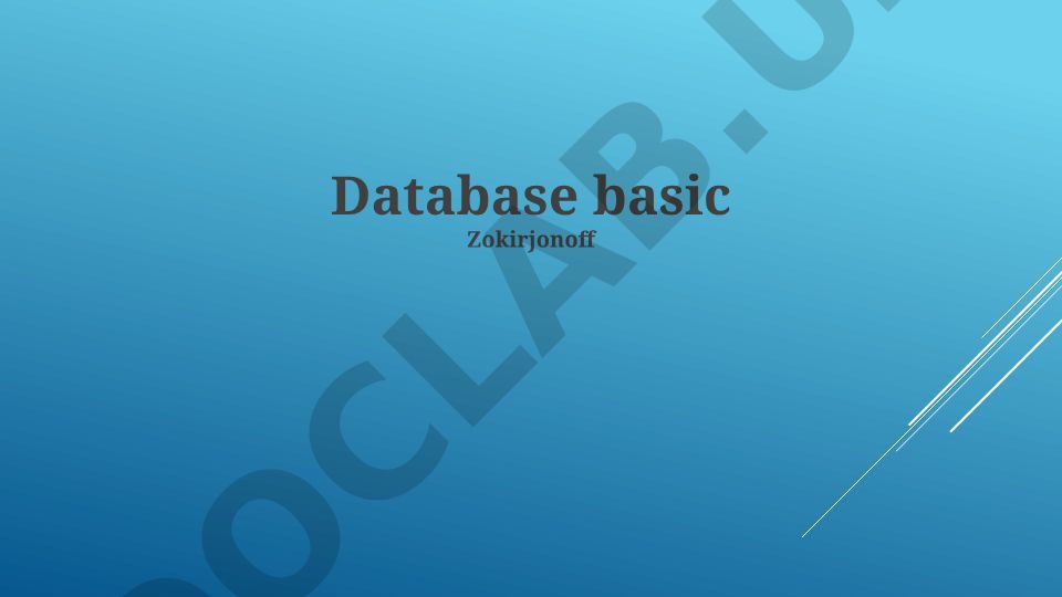 Database basic concepts and relational databases