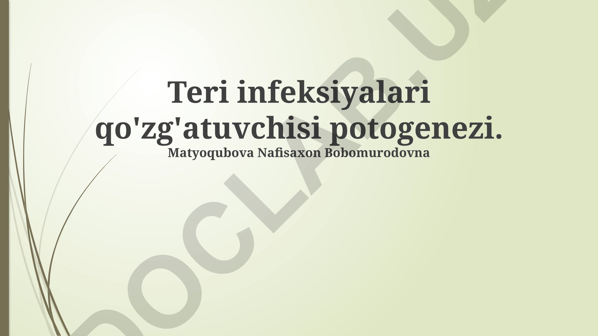 Teri infeksiyalari qo'zg'atuvchisi potogenezi