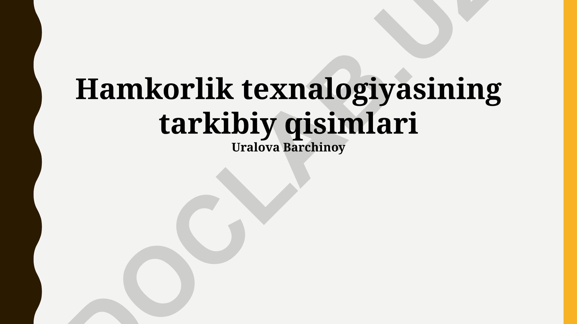 Hamkorlik texnologiyalarining tarkibiy qismlari va ma'lumot almashinuvi