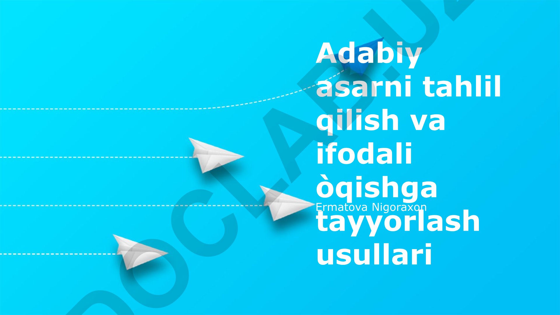 Adabiy asarni tahlil qilish va ifodali o'qishga tayyorlash usullari