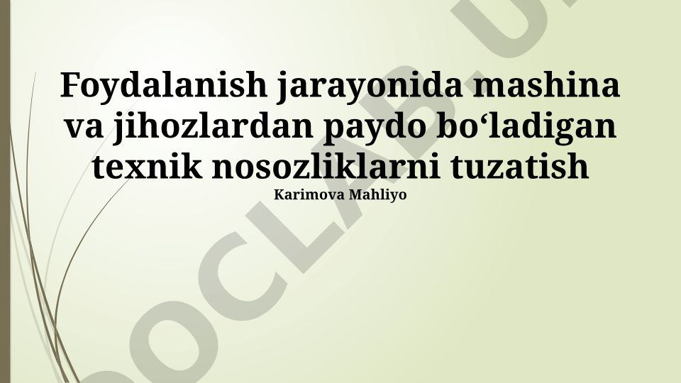 Texnik nosozliklarni tuzatish va xavfsizlik choralari