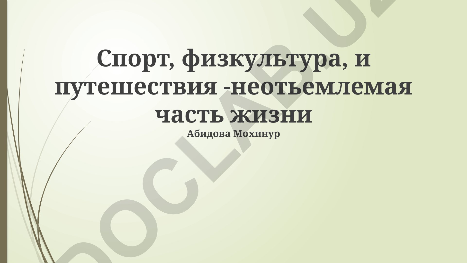 Спорт, физкультура и путешествия как часть жизни