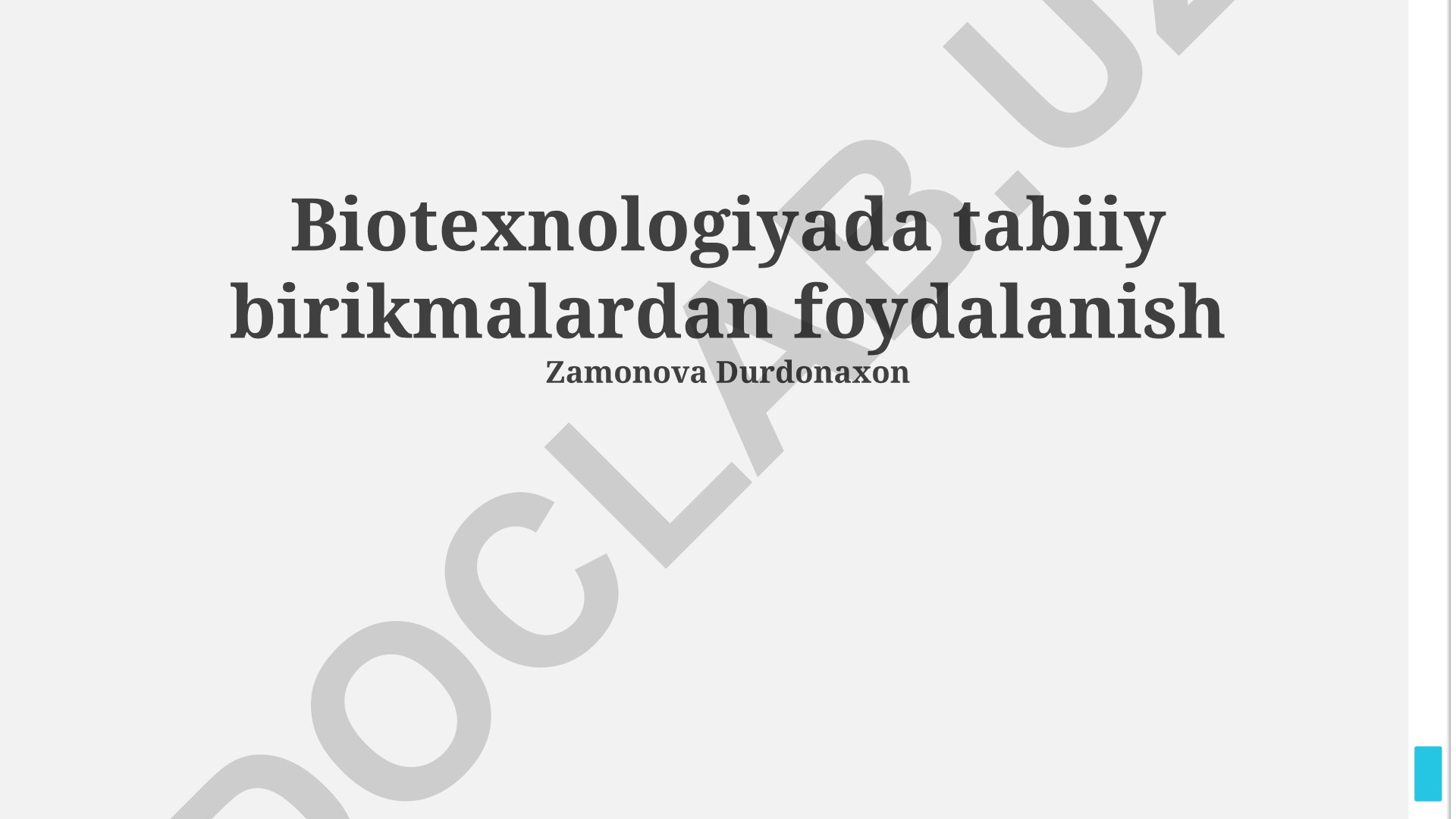 Biotexnologiyada tabiiy birikmalardan foydalanish