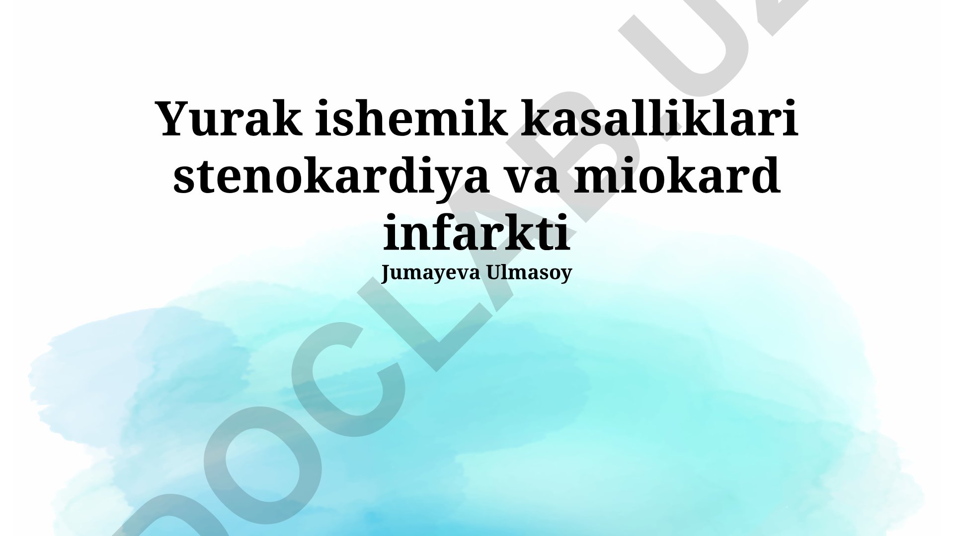 Yurak ishemik kasalliklari: stenokardiya va miokard infarkti