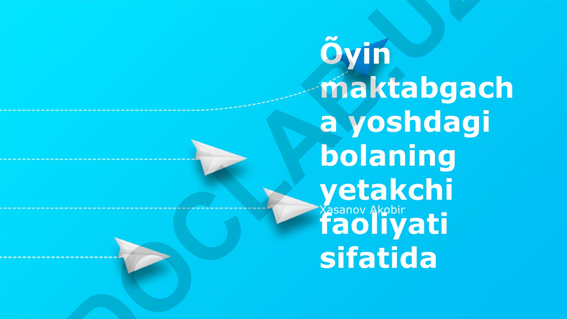 Maktabgacha yoshdagi bolalarda o'yinning rivojlanishdagi ahamiyati