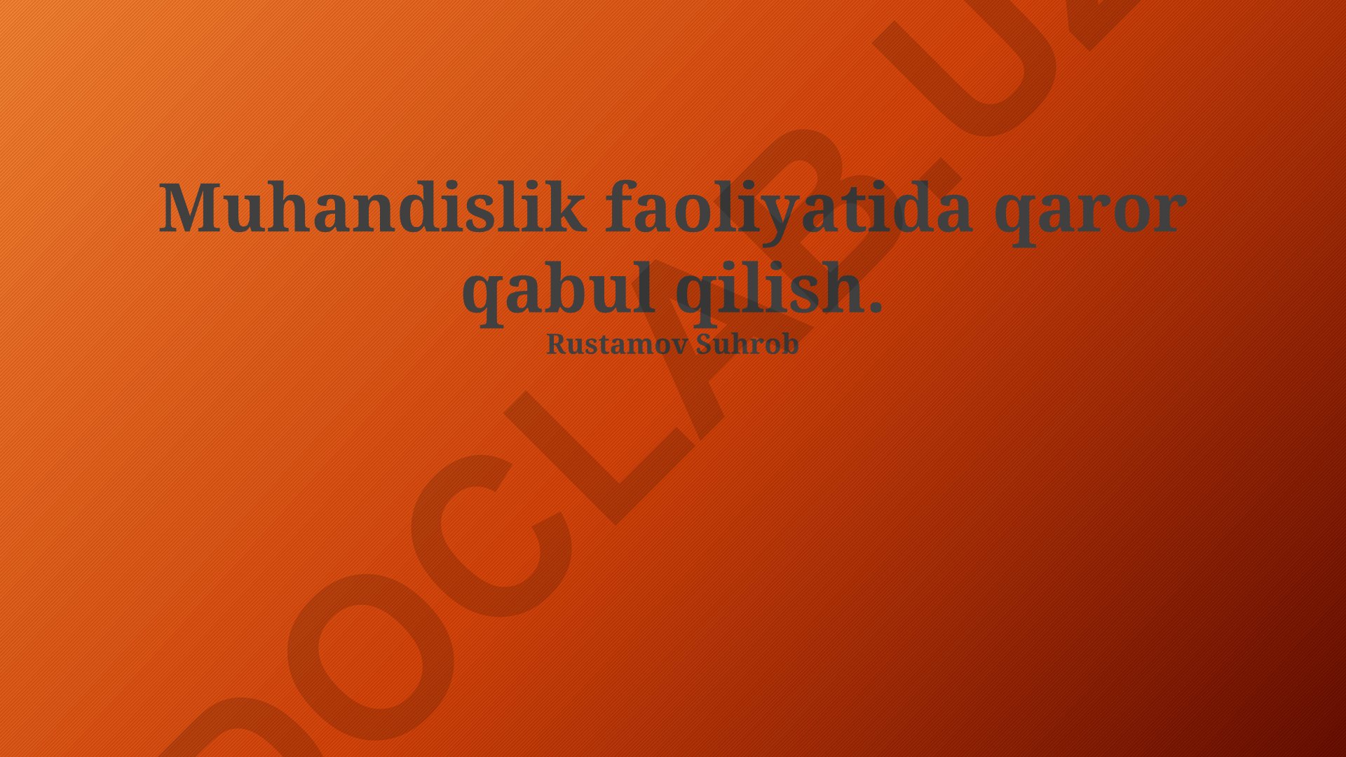 Muhandislik faoliyatida qaror qabul qilish