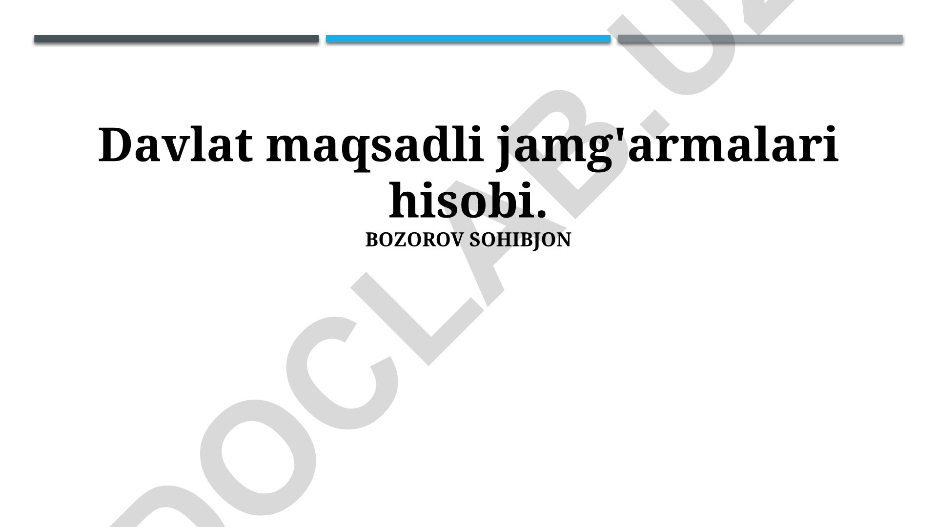 Davlat maqsadli jamg'armalari hisobi va mablag'larni boshqarish