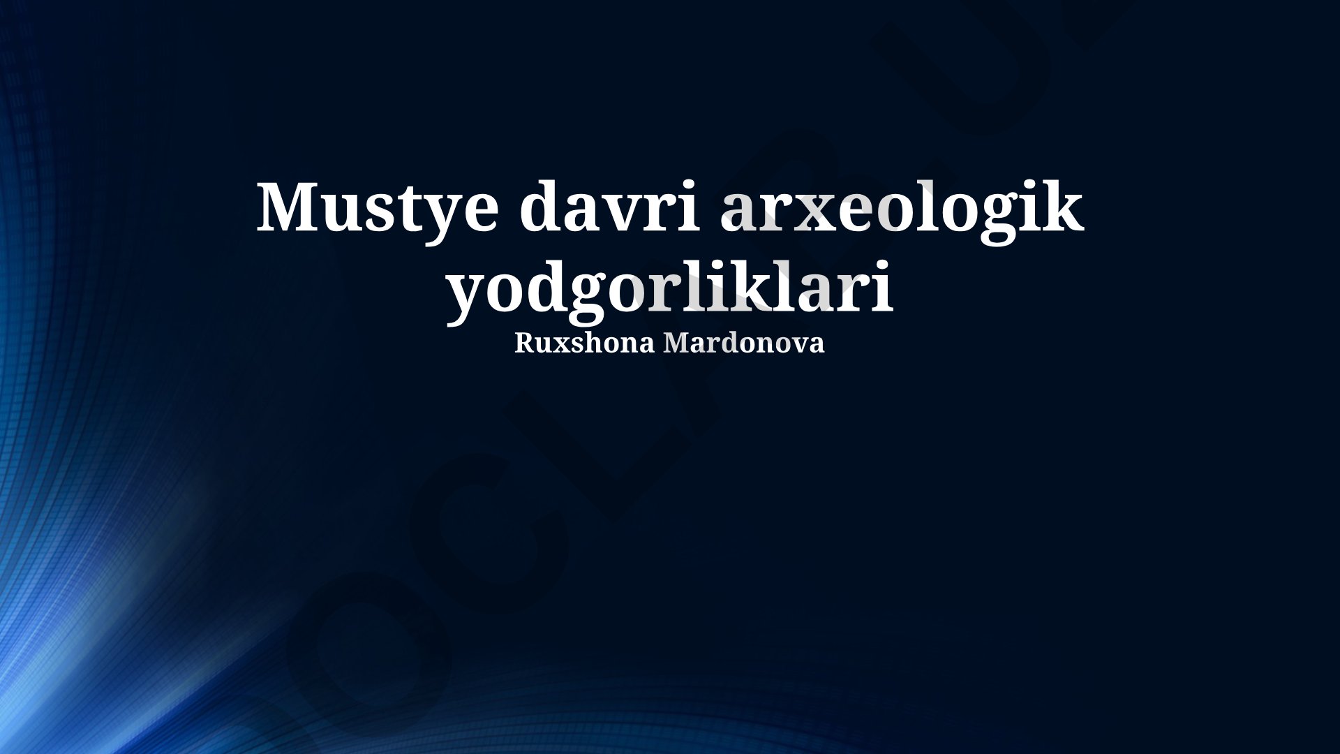 Mustye davri arxeologik yodgorliklari