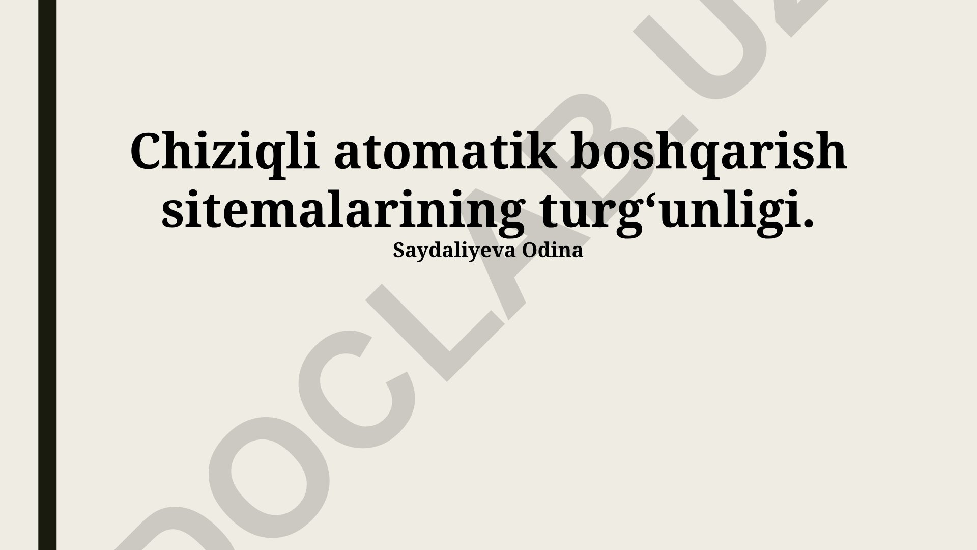 Chiziqli avtomatik boshqarish tizimlarining turg'unligi