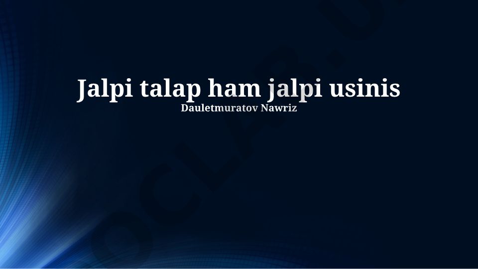 Jalpi talap ham jalpi usinis