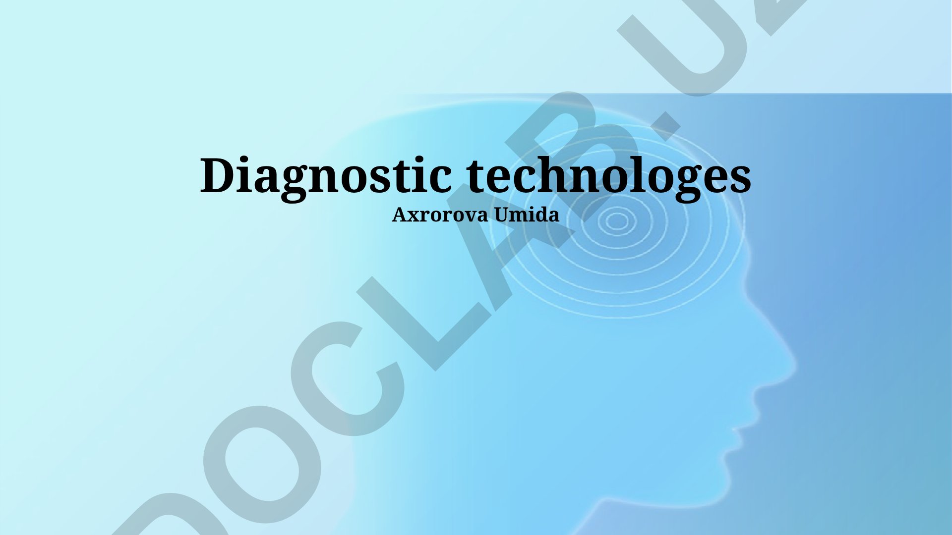 Emerging, Current and Future Diagnostic Technologies