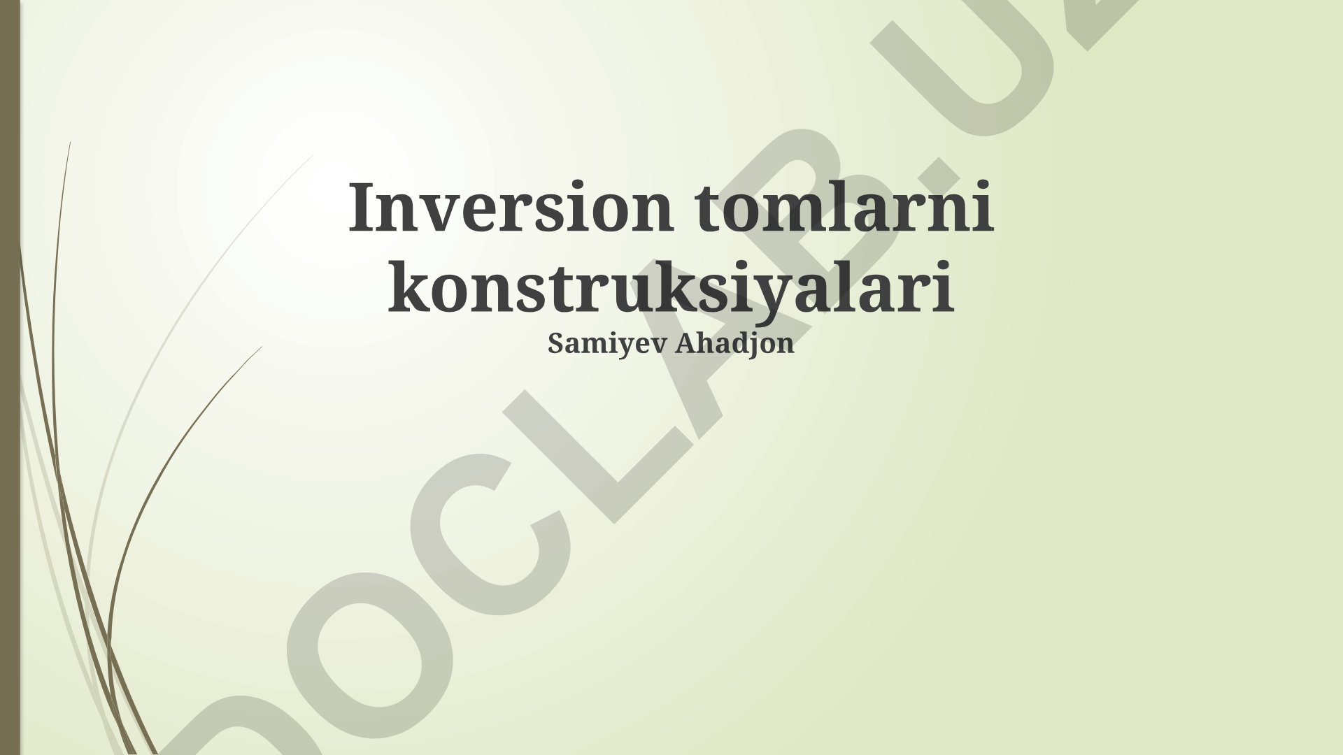 Inversiya qatlami konstruksiyalari va ularning amaliy qo'llanilishi