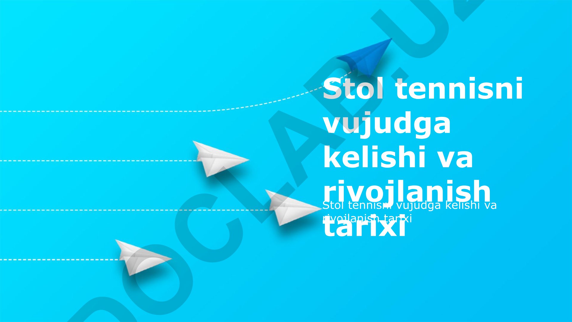 Stol tennisni vujudga kelishi va rivojlanish tarixi