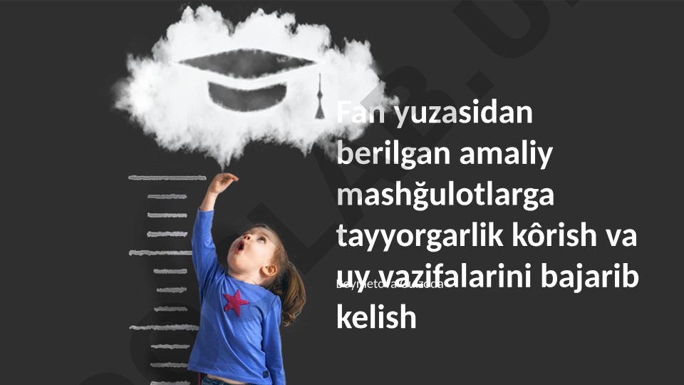 Fan yuzasidan amaliy mashg'ulotlarga tayyorgarlik va uy vazifalarini bajarish