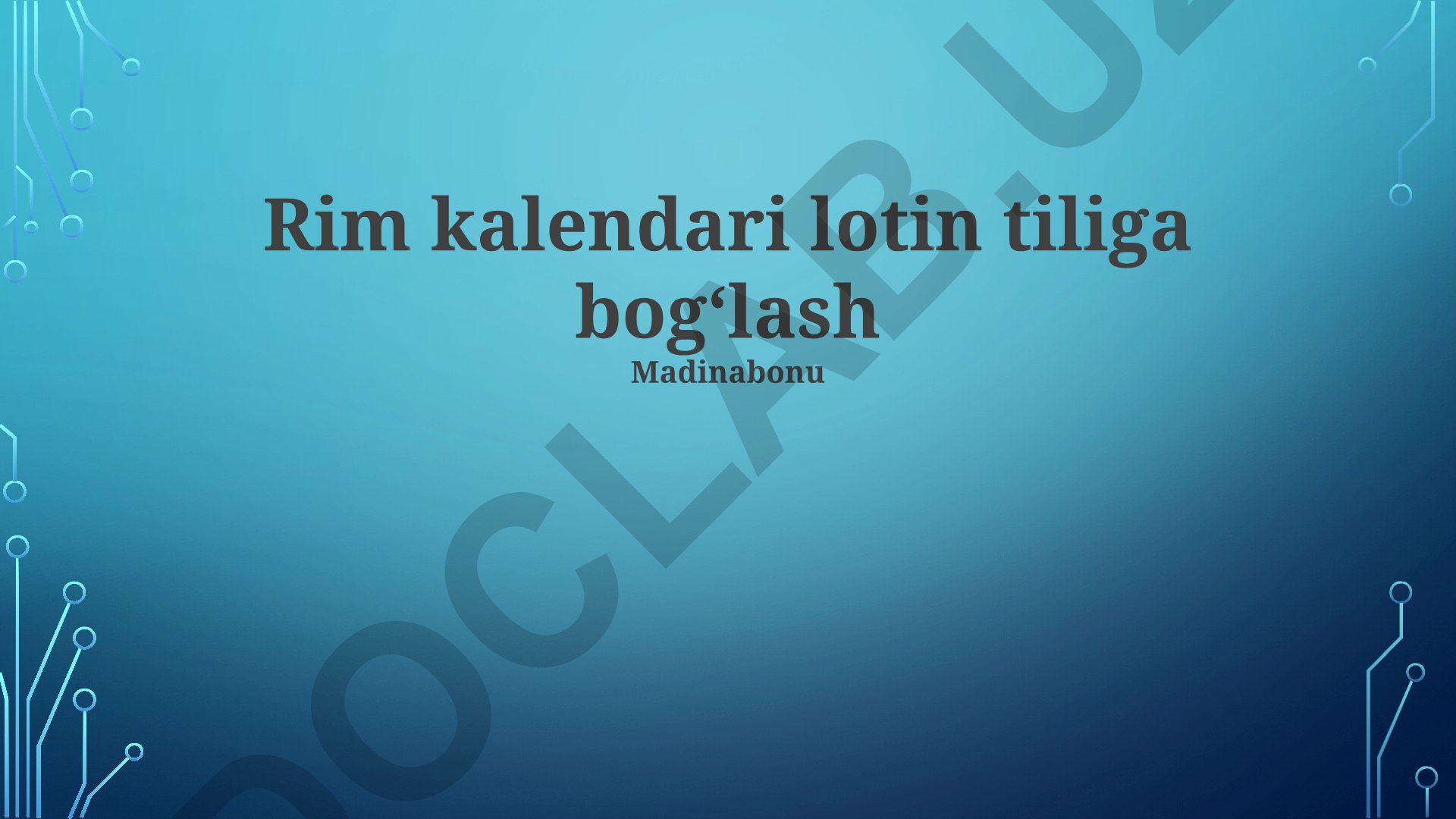 Rim kalendari lotin tiliga bogʻlash