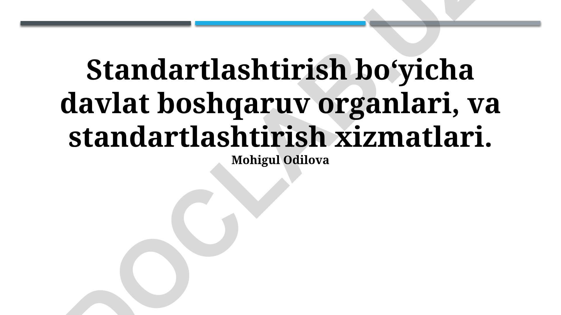 Standartlashtirish bo'yicha davlat boshqaruv organlari va xizmatlari