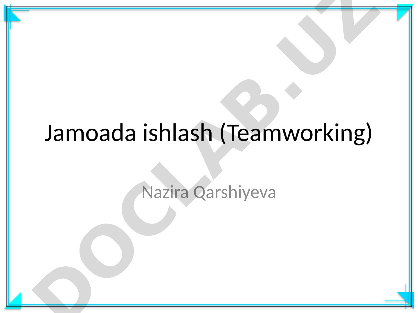 Jamoada ishlash (Teamworking)