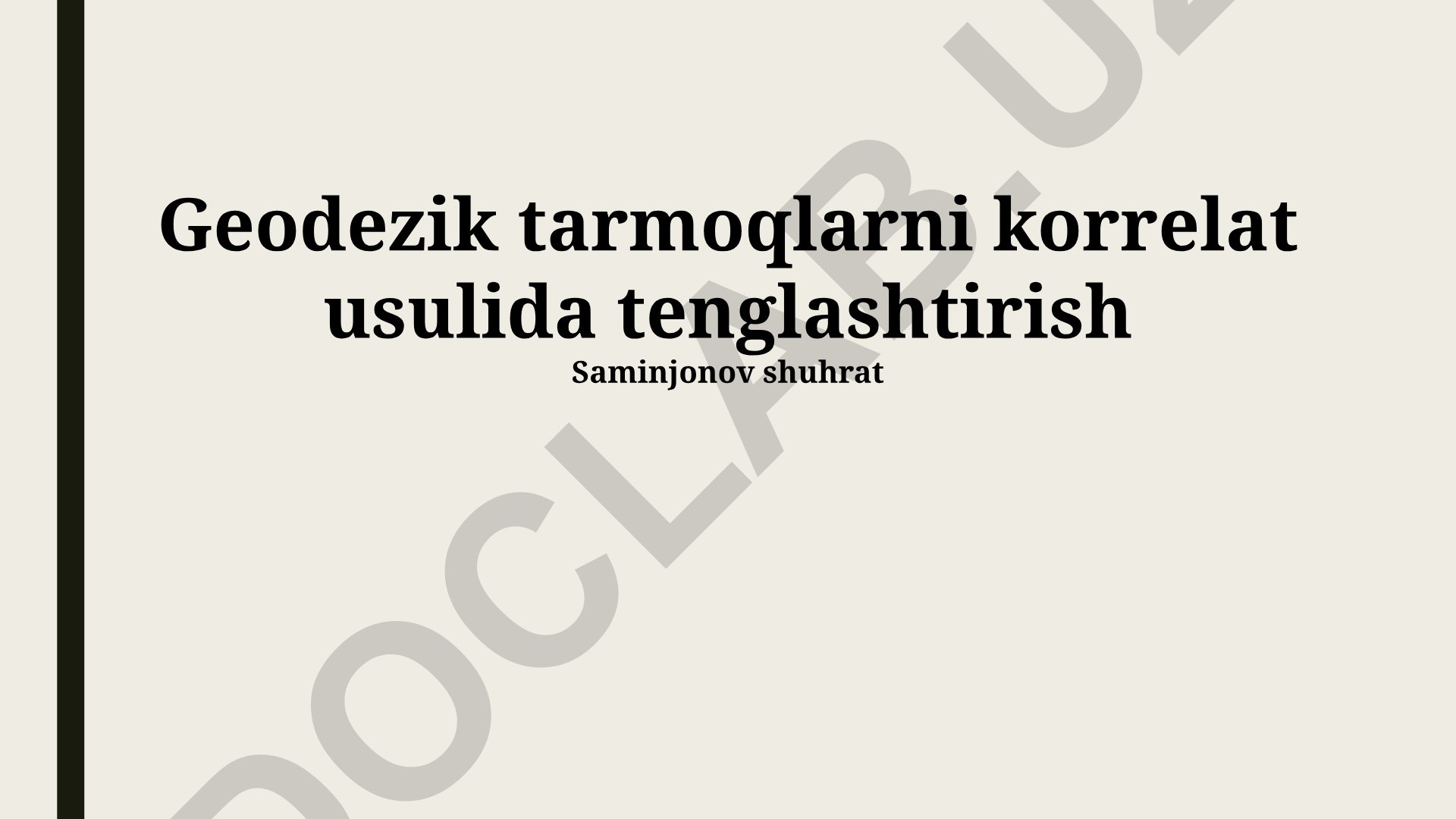 Geodezik tarmoqlarni korrelat usulida tenglashtirish