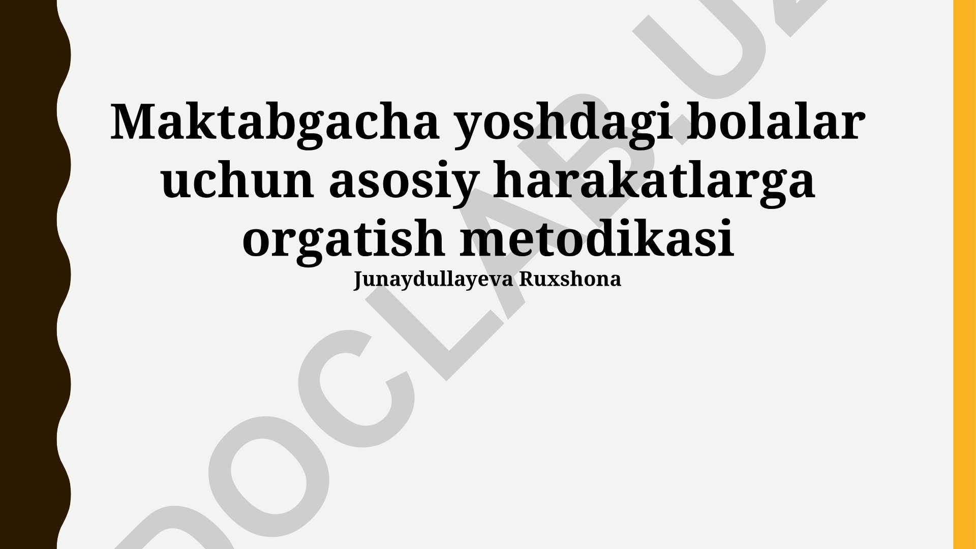 Maktabgacha yoshdagi bolalar uchun asosiy harakatlarni o'rgatish metodikasi