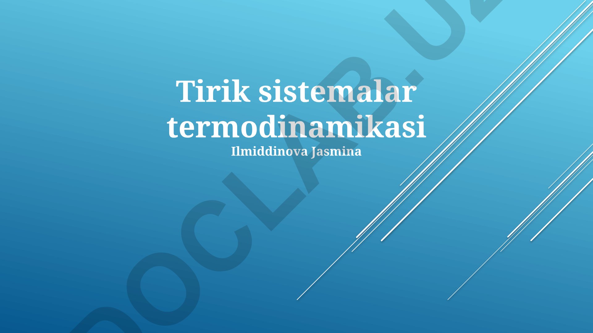 Tirik sistemalar termodinamikasi