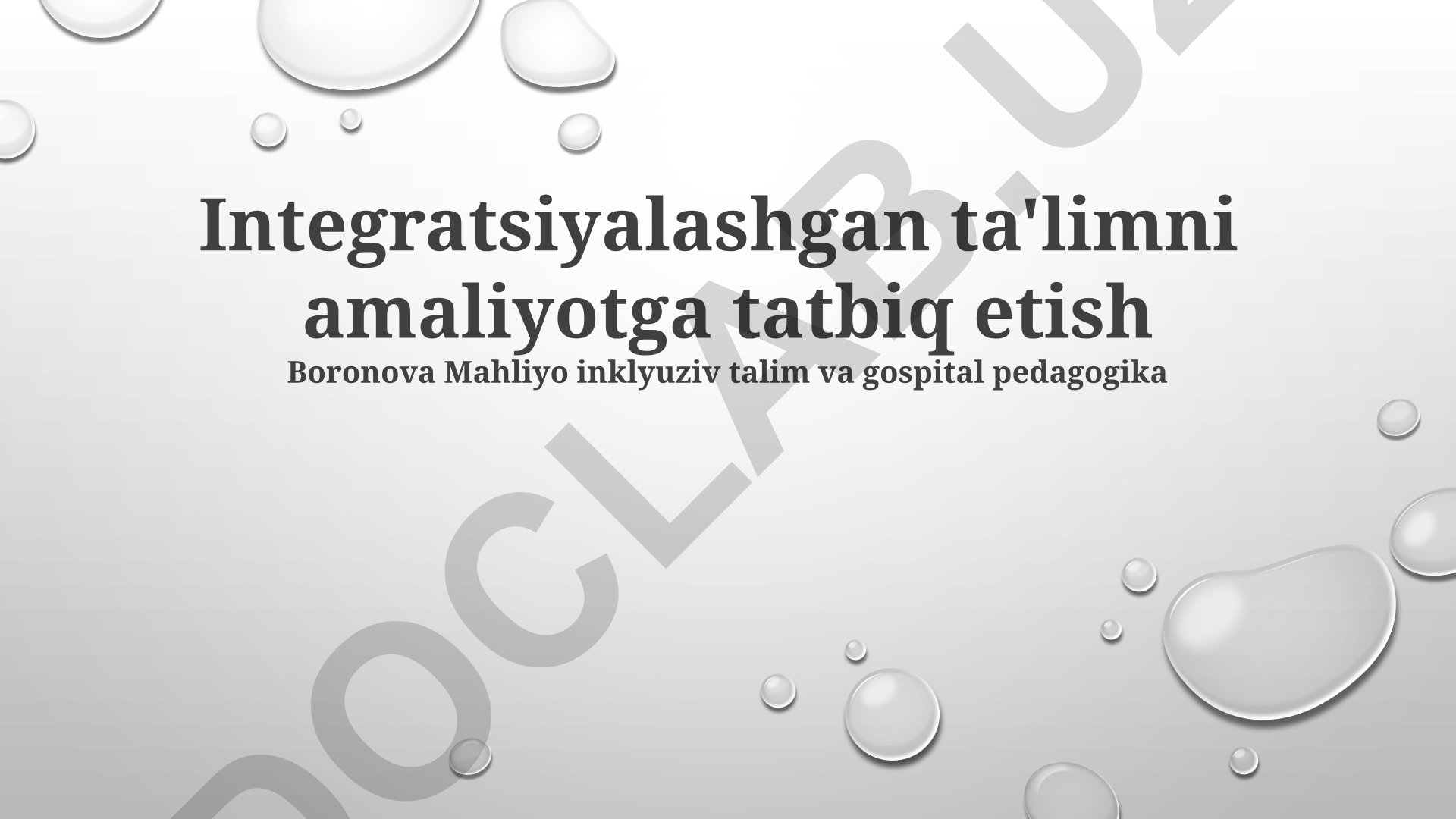 Inklyuziv ta'limni amaliyotga tatbiq etish