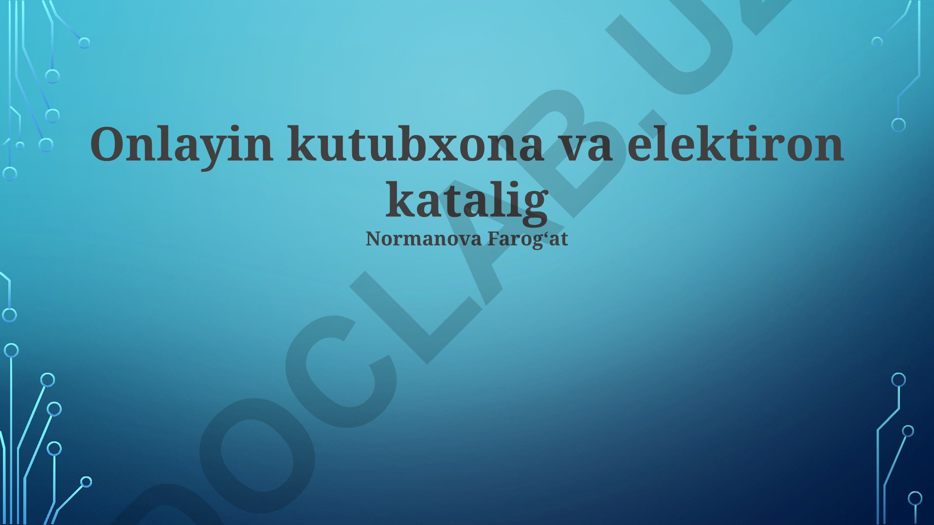Onlayn kutubxona va elektron katalogning afzalliklari va rivojlanishi