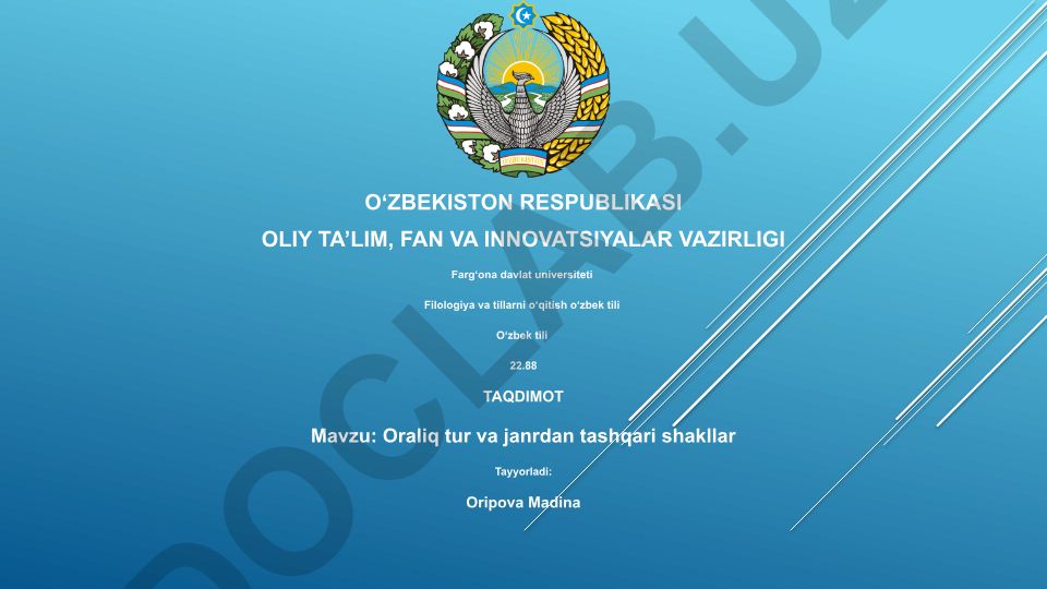 Oraliq tur va janrdan tashqari shakllar