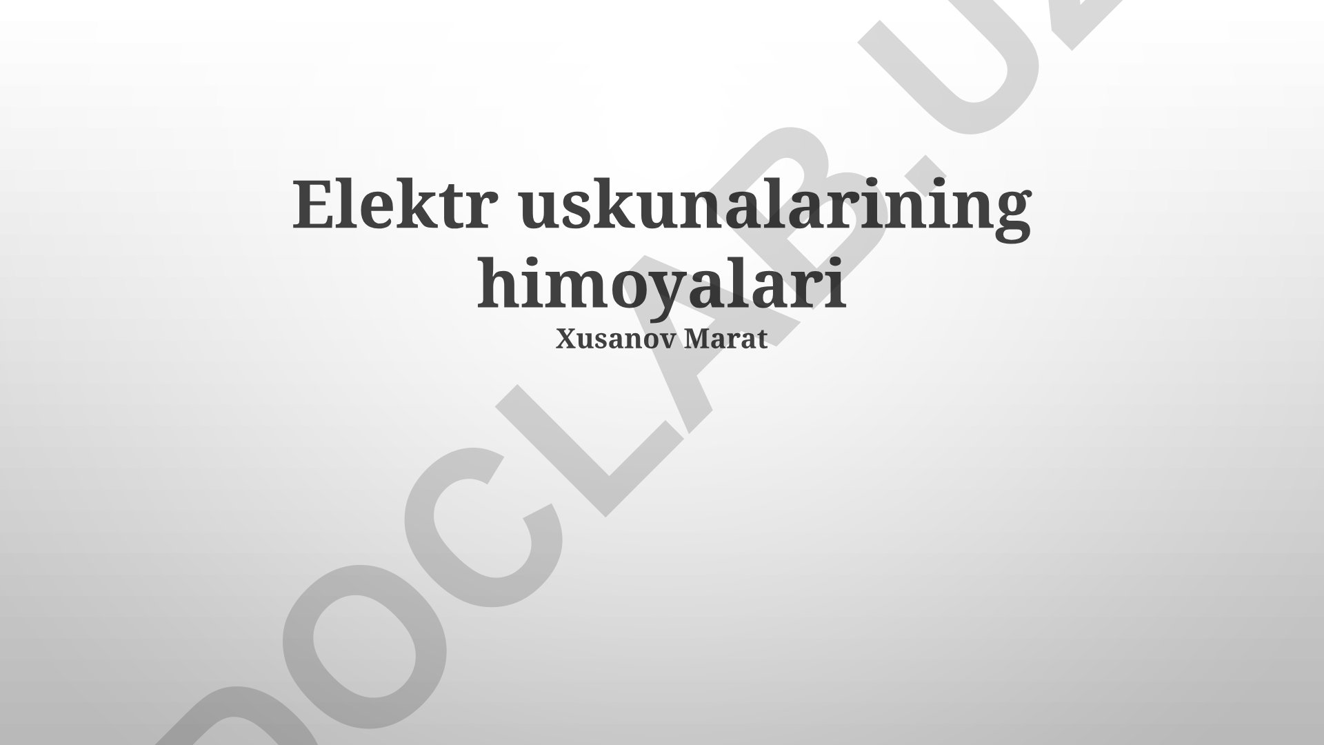 Elektr uskunalarining himoyalari