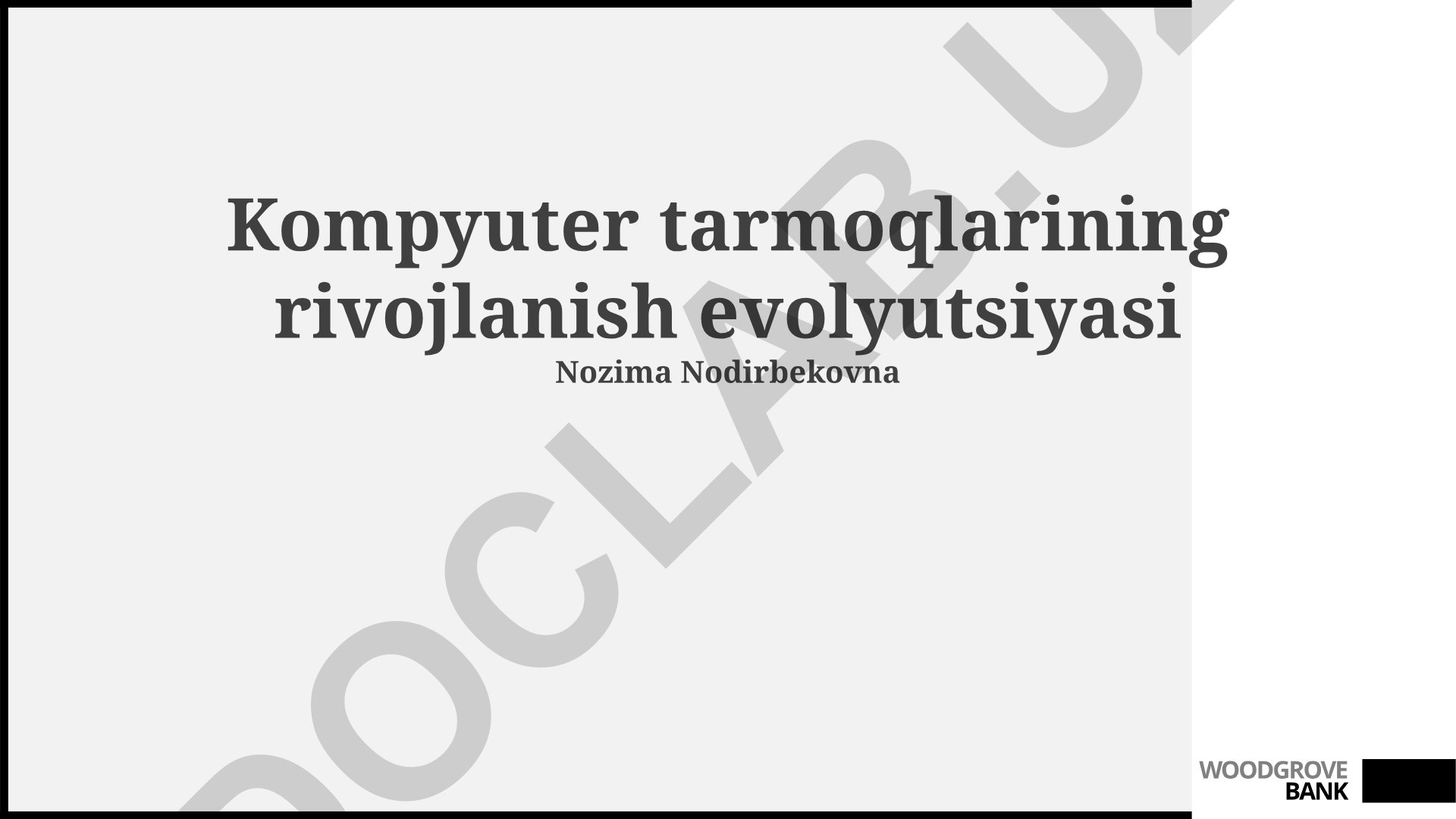 Kompyuter tarmoqlarining rivojlanish evolyutsiyasi