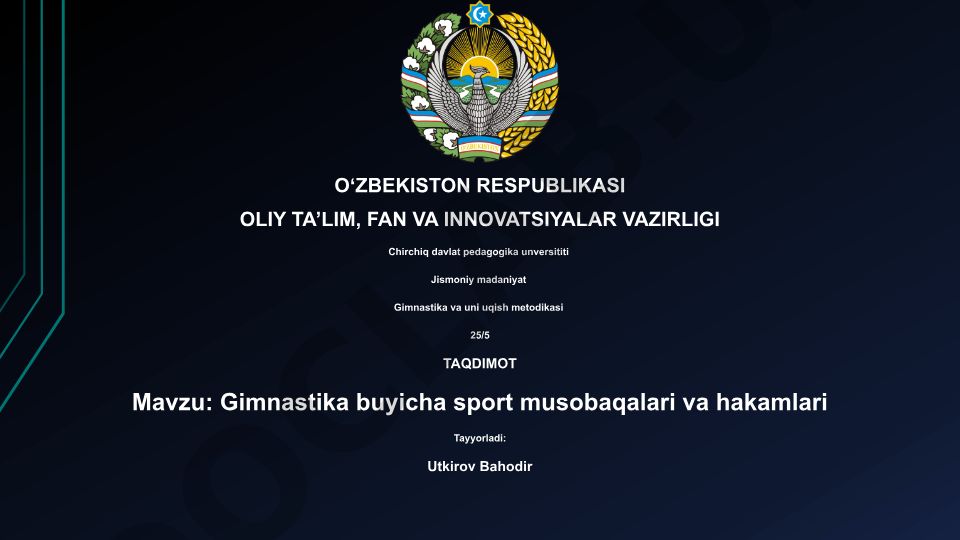 Gimnastika buyicha sport musobaqalari va hakamlari