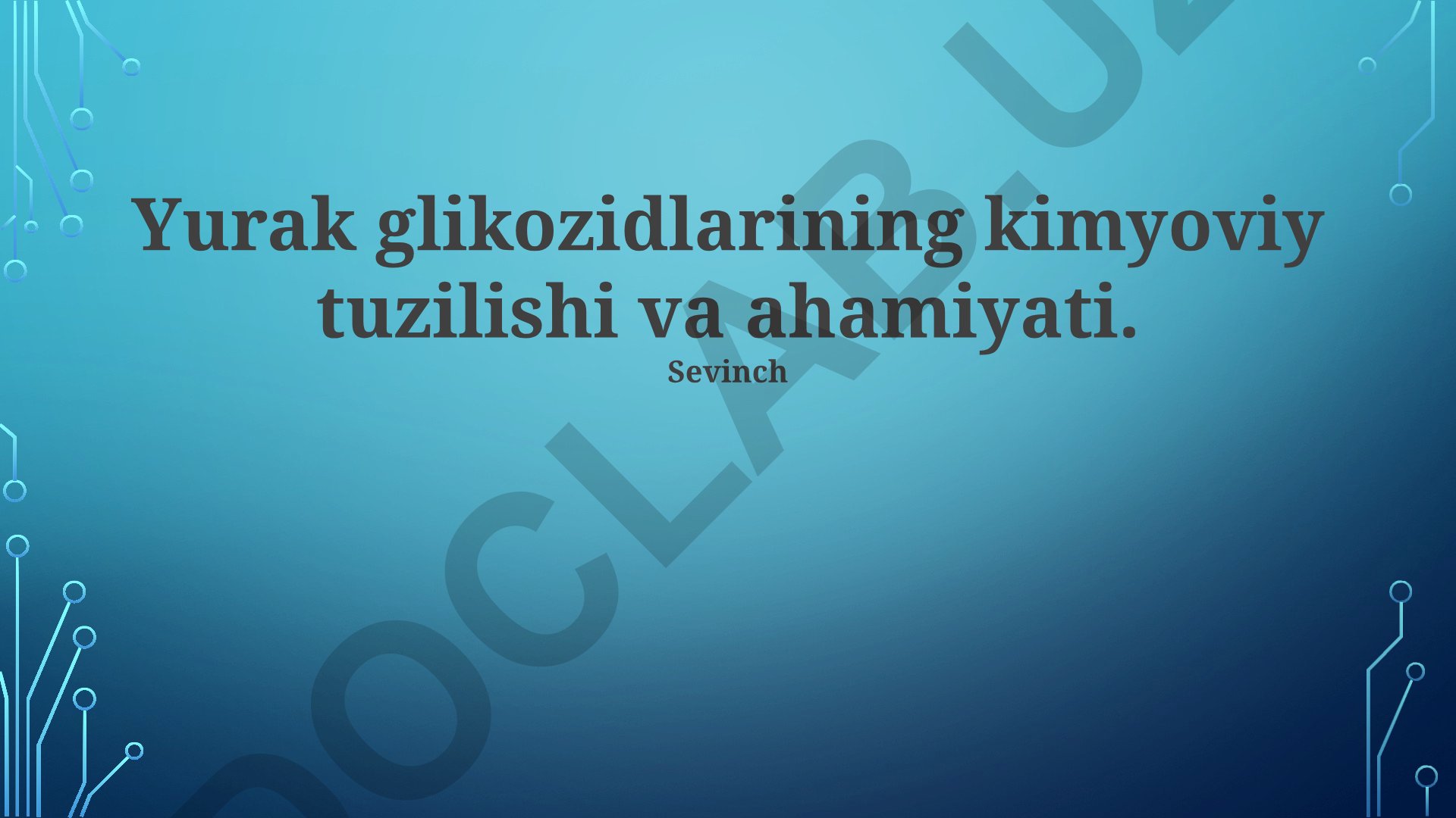 Yurak glikozidlarining kimyoviy tuzilishi va ahamiyati