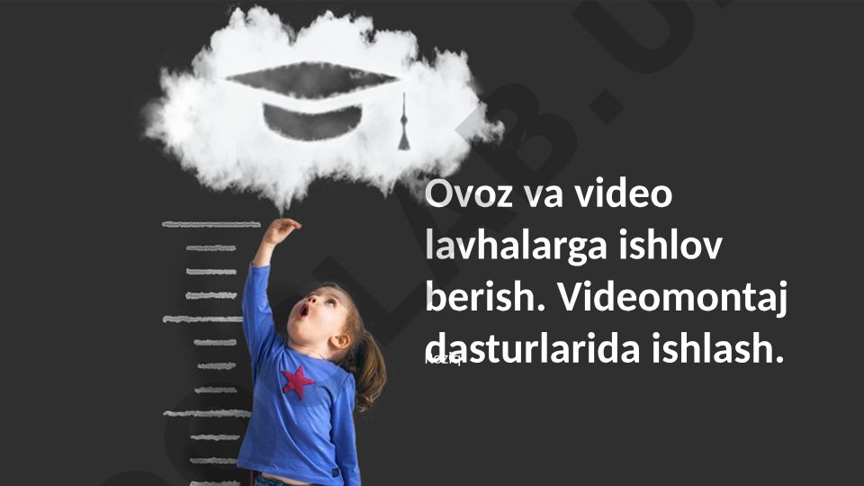 Ovoz va video lavhalarga ishlov berish va videomontaj dasturlarida ishlash