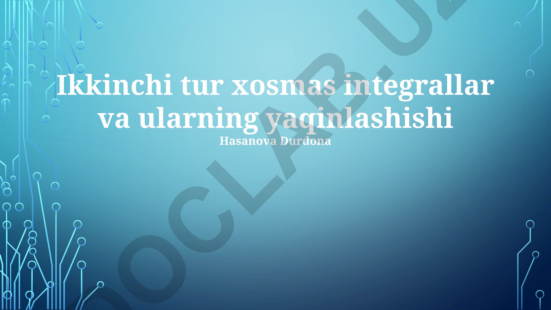 Ikkinchi tur xosmas integrallar va ularning yaqinlashishi