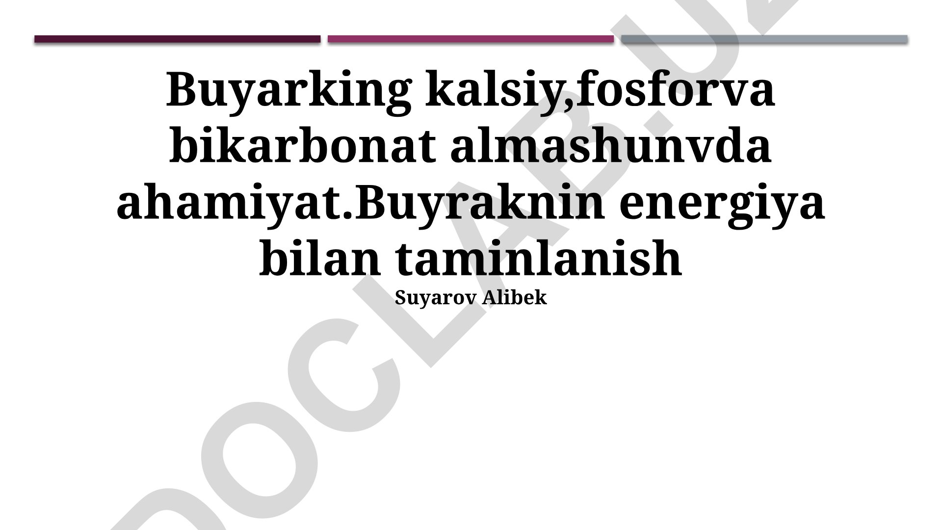 Buyraklarning kaltsiy, fosfor va bikarbonat almashinuvidagi ahamiyati