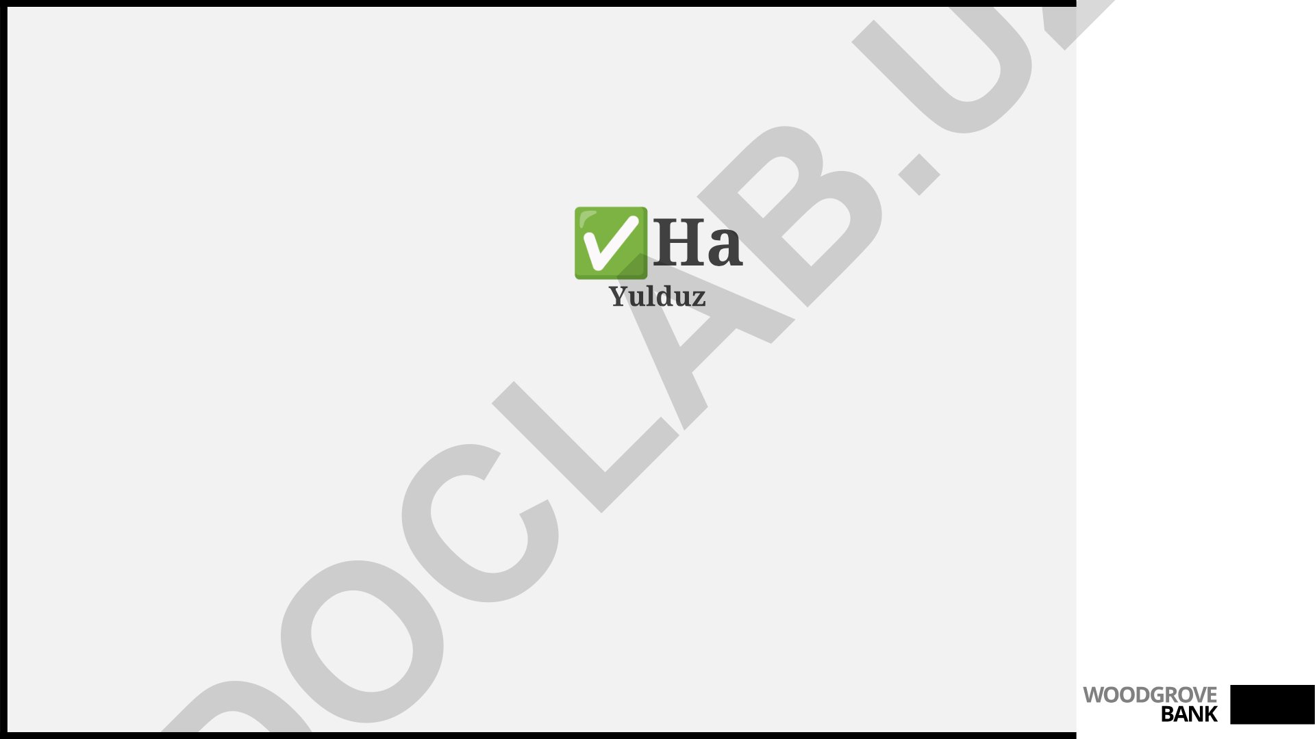 Ha Yulduz WOODGROVE BANK - Xatarlarga ha strategiyasi va shaxsiy hayotda qo'llanilishi