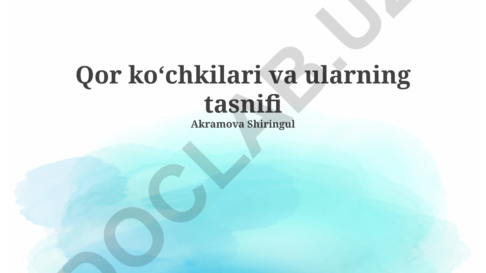 Qor ko'chkilari va ularning tasnifi
